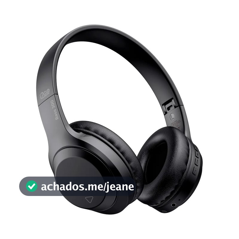 Headphone Bluetooth Bass 300 I2go Até 10h De Bateria Cor Preto