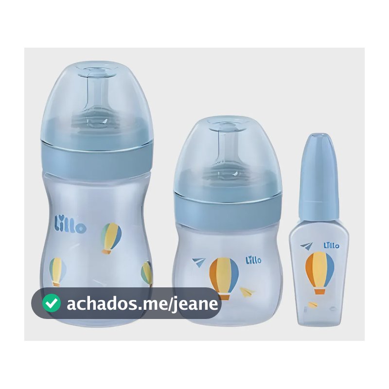 Kit 3 Mamadeiras Primeiros Passos Evolution Azul Menino Azul Balão