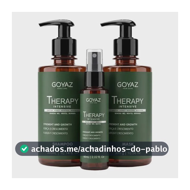 Kit Terapia Capilar Goyaz Hair Care Shampoo Máscara Tônico Antiqueda Fortalecedor