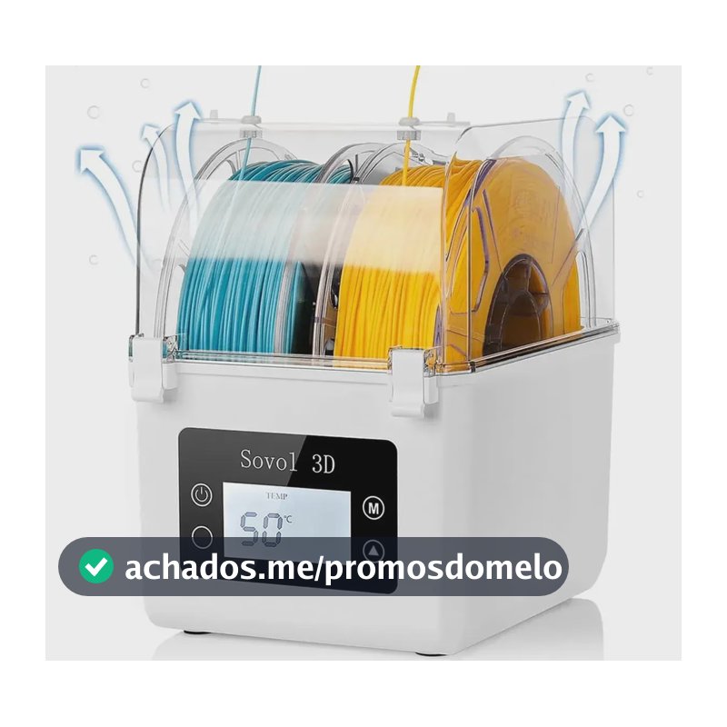Caixa de secador de 2 filamentos Sovol Sh01 Pla+, petg, tpu, abs, cor branca