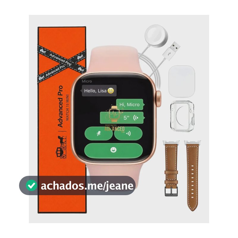 Relógio Smartwatch Microwear W11 Mini Série 11 Chatgpt 42mm Lançamento 2026 Dourado Rose SMARTWATCH ADVANCED PRO