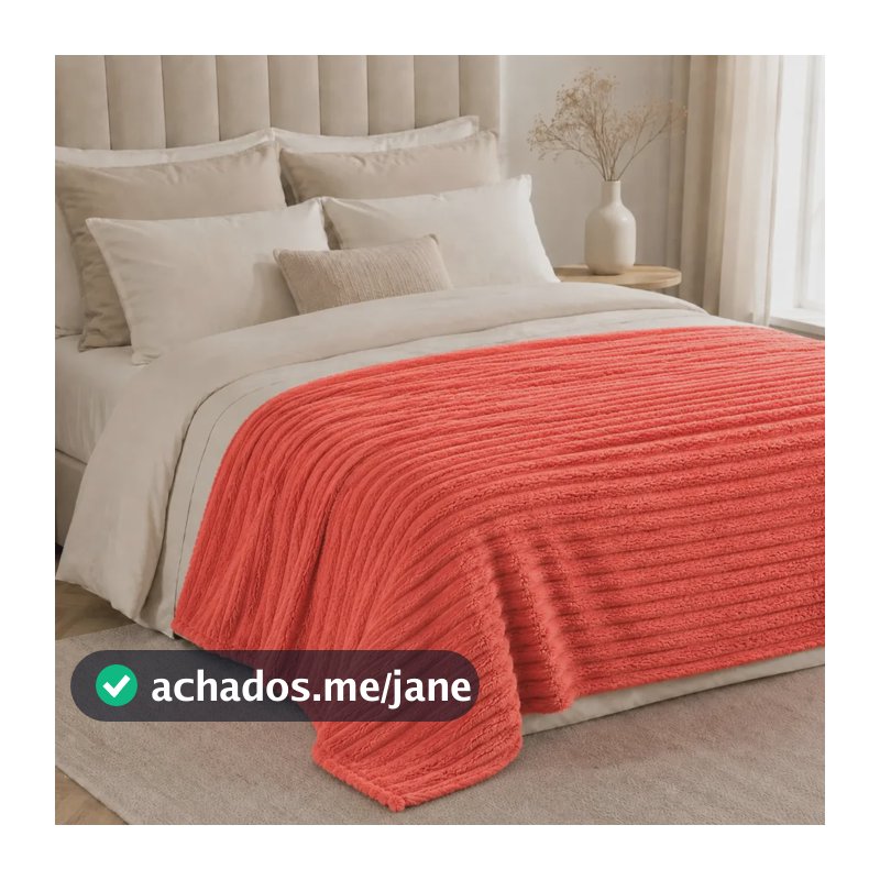 Cobertor Manta Soft Canelada Macia Casal Microfibra Fofinha Canelado 700 G Vermelho