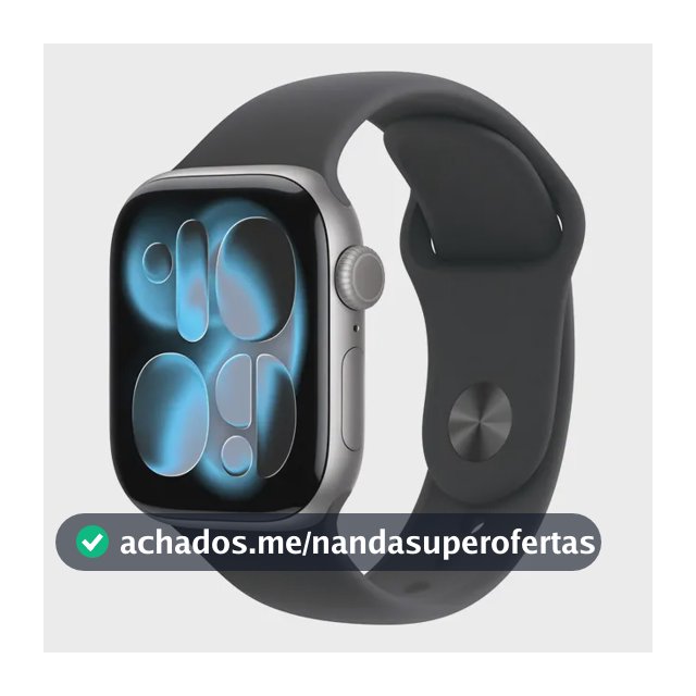Apple Watch Series 11 GPS - Caixa cinza-espacial de alumínio – 42 mm - Pulseira esportiva preta – P/M