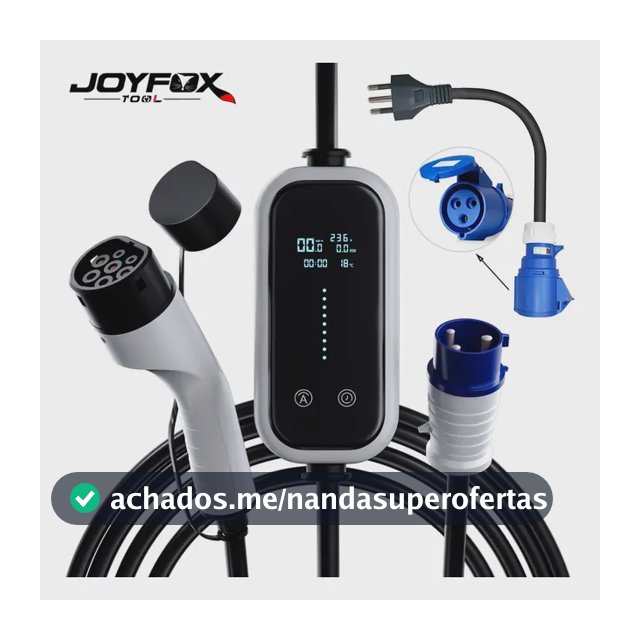 Carregador Carro Elétrico Portátil Joyfox 7 kW e 32 A Bivolt Carregador Ev Portátil Para Veículos Elétricos Byd,gwm,volvo Com Adaptador