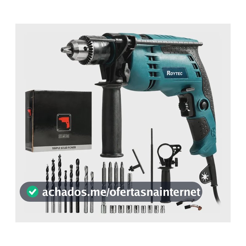 Furadeira Impacto Profissional 750w Acessórios Broca 110 220 Azul 220v
