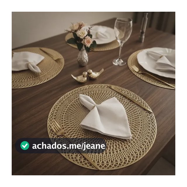 Jogo Americano Redondo 8 Peças + 8 Guardanapos + 8 Porta Gua