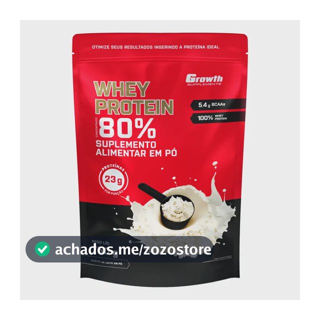 Whey Concentrado 750g Growth Supplements - Variados Sabores Leite Em Pó