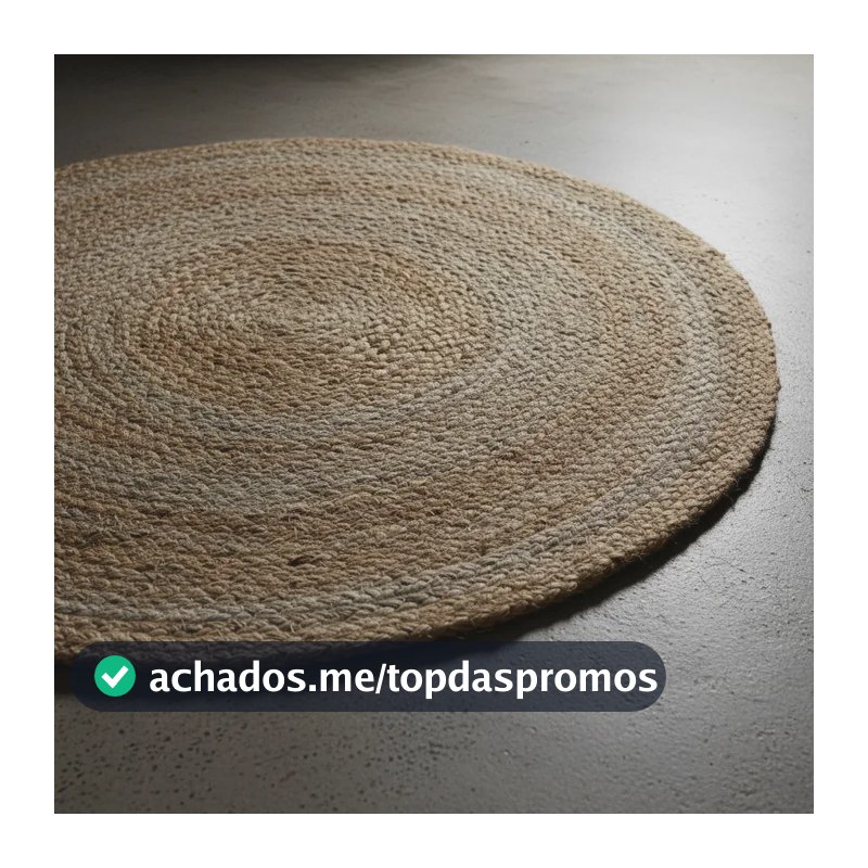 Tapete em Juta Redondo Artesanal Decoração Sala Quarto Cozinha Entrada Passadeira