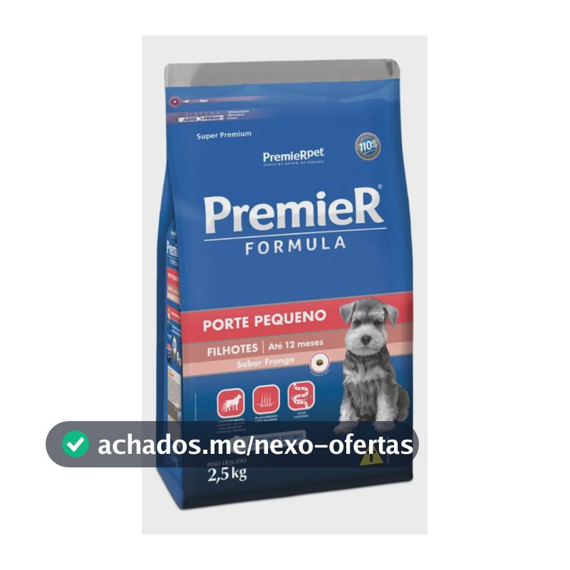 Ração Premier Super Premium Filhote Raças Pequenas Sabor Frango 2,5kg