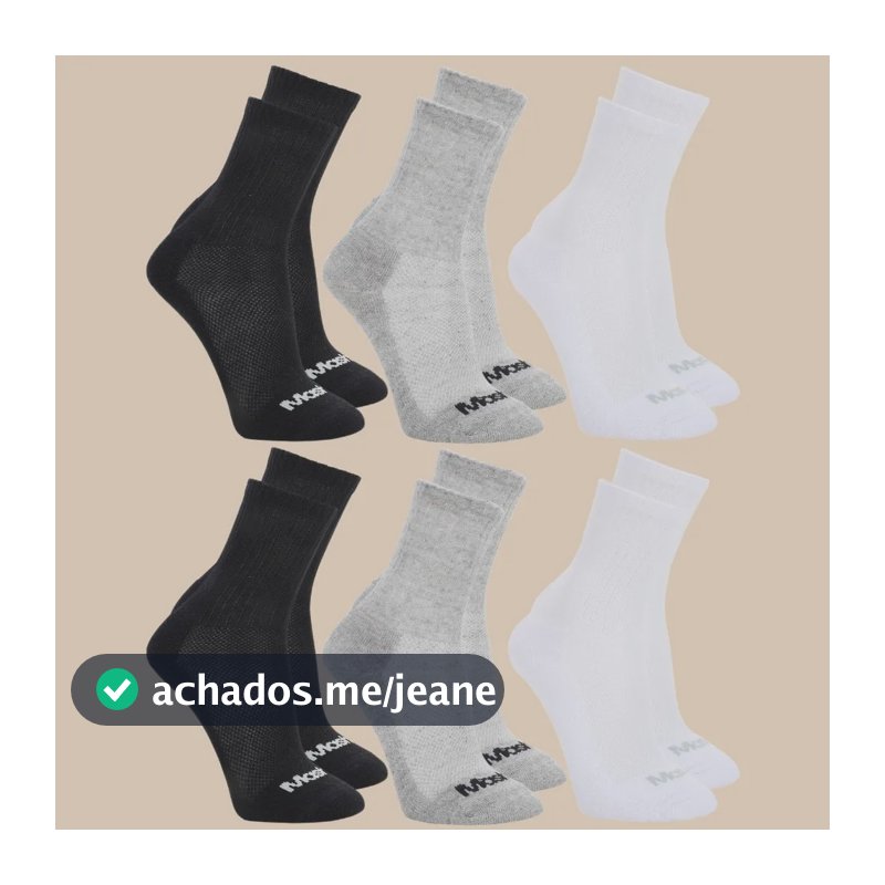 6 Pares De Meias Mash Cano Médio Longo Masculina Esportiva Kit Misto M (34 A 38)