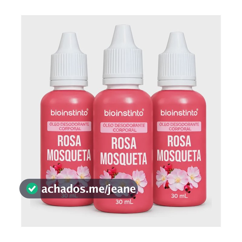 Kit 3 Óleo Corporal De Rosa Mosqueta Bio Instinto 30ml Rosas