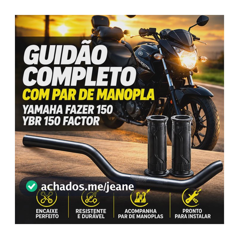 Kit Guidão Com Manopla Factor 125 150 Fazer 150 Yamaha Rosca