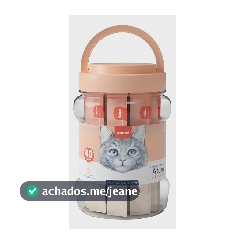 Petisco Gatos Wanpy Creamy Pote Atum E Salmão 560g C/40