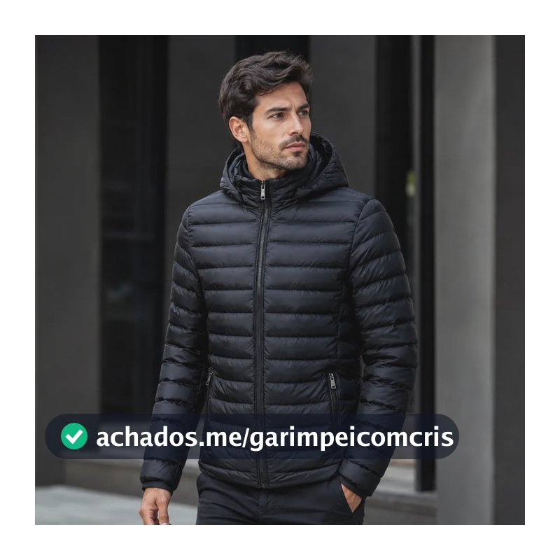 Jaqueta Masculina Puffer Corta Vento Bobojaco Blusa De Frio Preto M