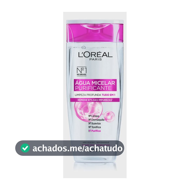 Água Micelar Solução de Limpeza 5 em 1 Limpa, Demaquila, Purifica, Suaviza e Reequilibra, Cuidado Diário para Todos os Tipos de Peles L'Oréal Paris 200ml