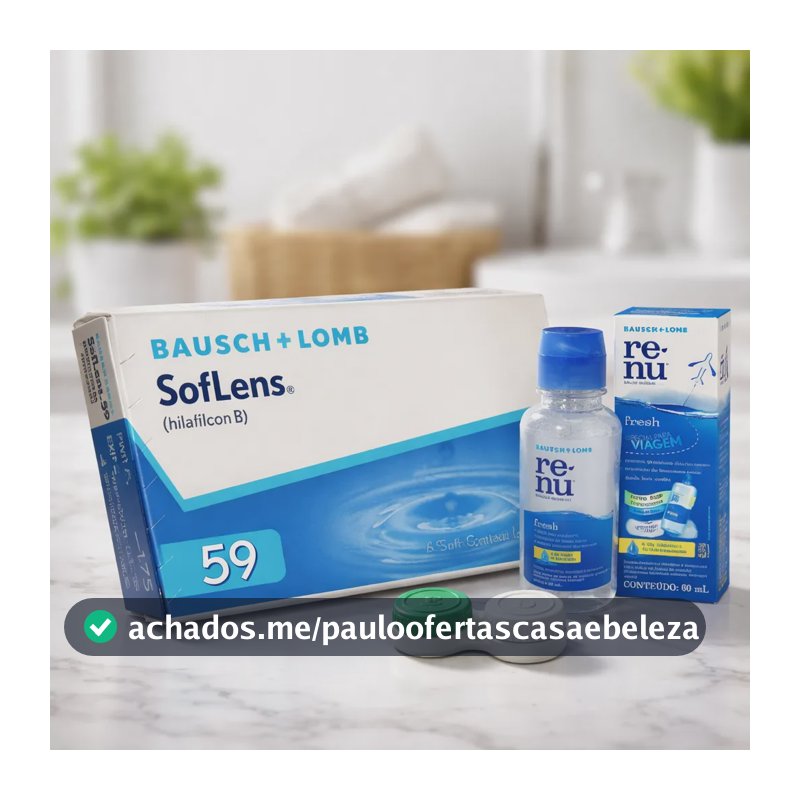 Lente De Contato Soflens 59 Bausch & Lomb Com Renu 60ml