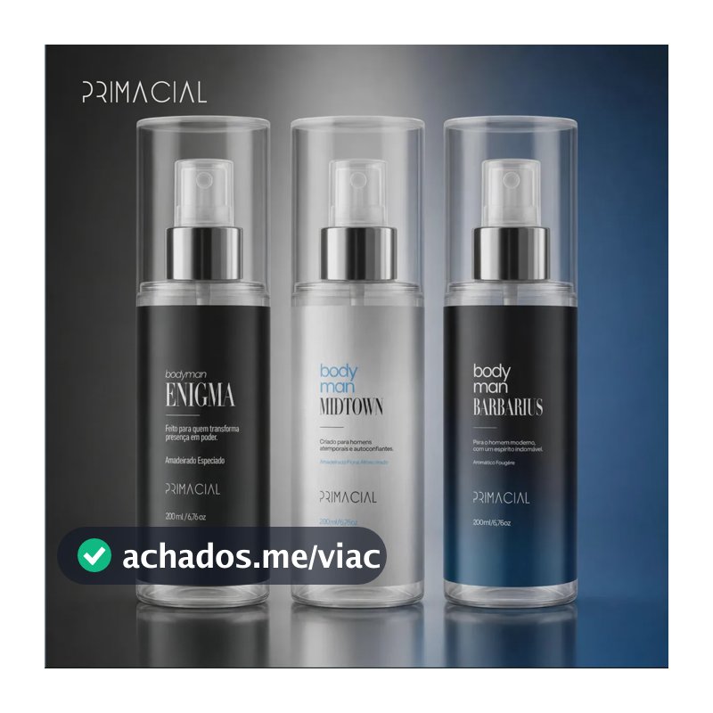 Kit Body Splash Masculino Barbarius + Enigma + Midtown 200ml