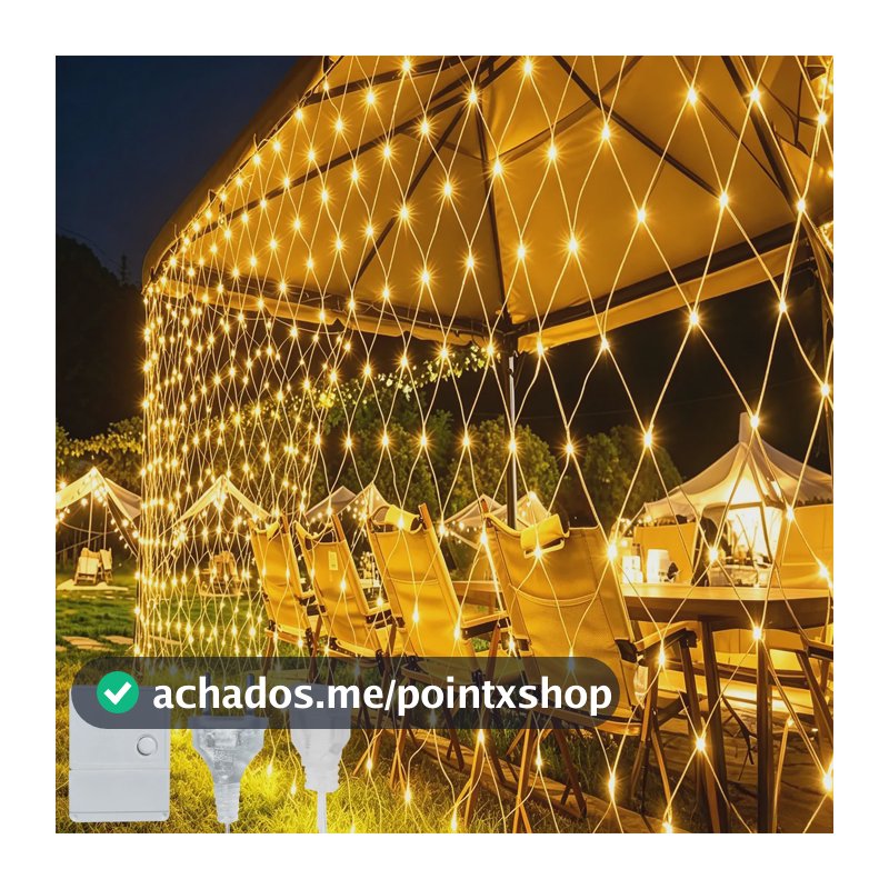 Rede De Led Cascata 3.5x3.5m Pisca Pisca Iluminação Natal Branco Quente