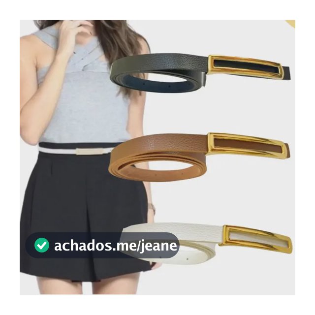Kit 3 Cintos Plus Size Feminino Fino Fivela Dourada Comprido