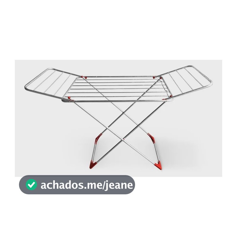Varal De Chão Alumínio Gigante Seca Roupas Com Abas Grande Alumínio