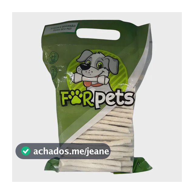 Petisco Osso Palito Forpets Branco Couro Natural 1kg 8mm