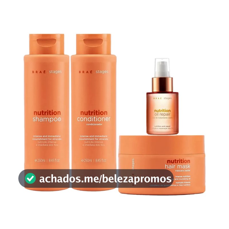 Braé Stages Nutrition Shampoo + Condicionador + Óleo + Másc