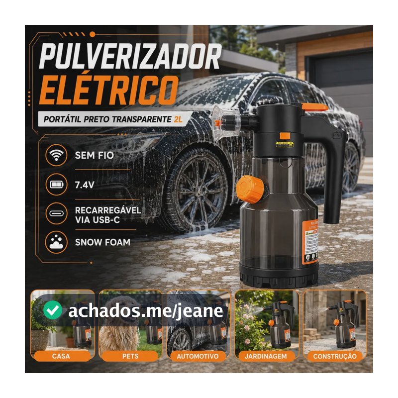 Pulverizador Elétrico Snow Foam para Lavagem Automotiva e Limpeza