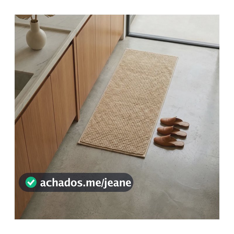 Tapete Passadeira Bolinhas Macarrão Antiderrapante 40x100cm 40 Cm 1 M Cáqui