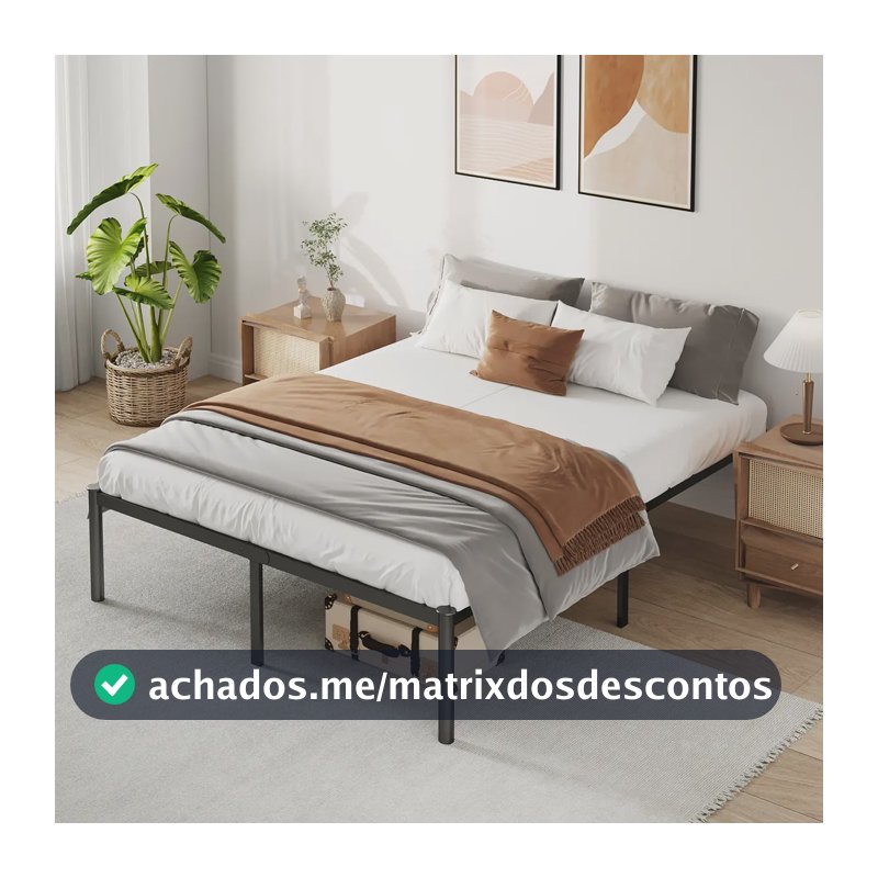 Estrado de Cama Casal Hot Wheels Preto Romantic Crown com Armazenamento