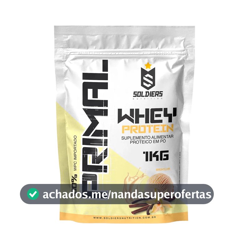 Whey Protein Primal 1kg Soldiers Nutrition Sabor Baunilha