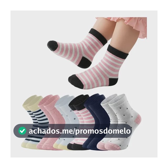 Kit 6 Pares Meia Infantil Bebê Mash Menina Cotton Punho Soft
