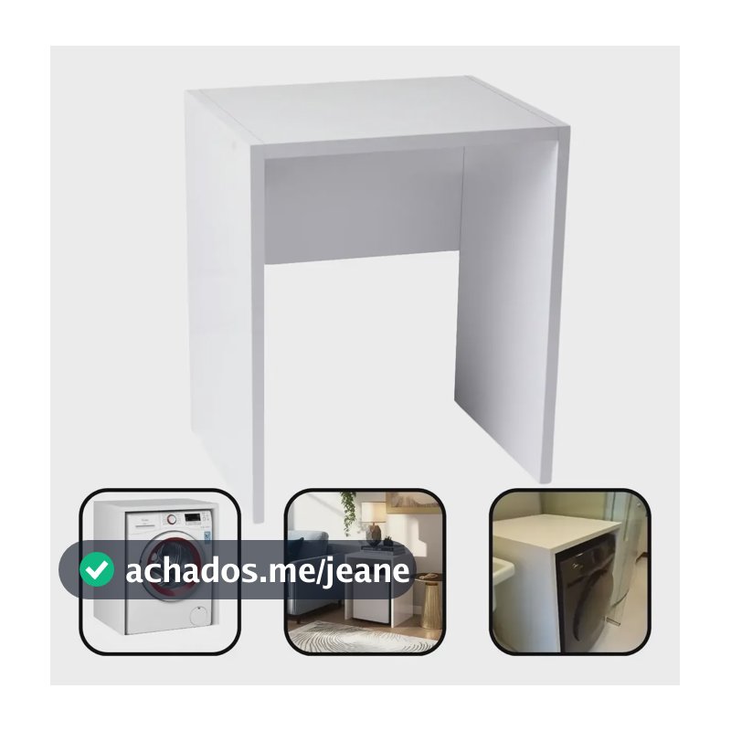 Nicho Balcão Mdf Multiuso Maquina Lava E Seca 91x69x64cm Branco