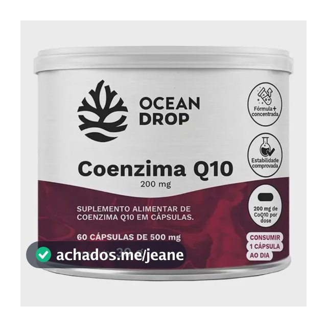 Coenzima Q10 Coq10 200mg P/ Cáps + Concentrada Ocean Drop Coq10 60 Cáps