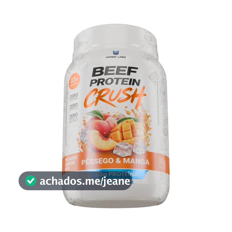 Whey Beef Protein Zero Lactose/zero Açucar 910g - Underlabz Pêssego E Manga