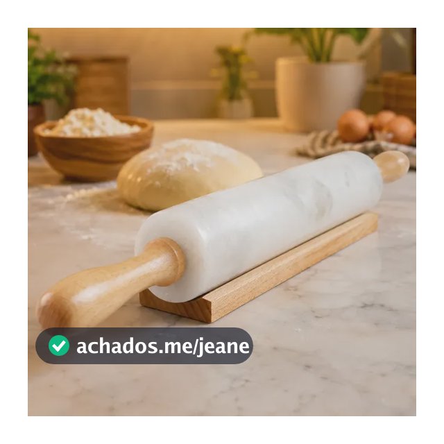 Rolo Macarrão Massa Pão Bolo Mármore Profissional Suporte Mármore