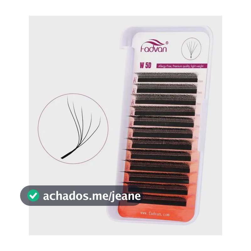 Cílios Fadvan W 5d Tamanho Único Volume Egípcio Comprimento 13 mm Cor Preto Espessura 0.07 mm Tipo de curvatura D