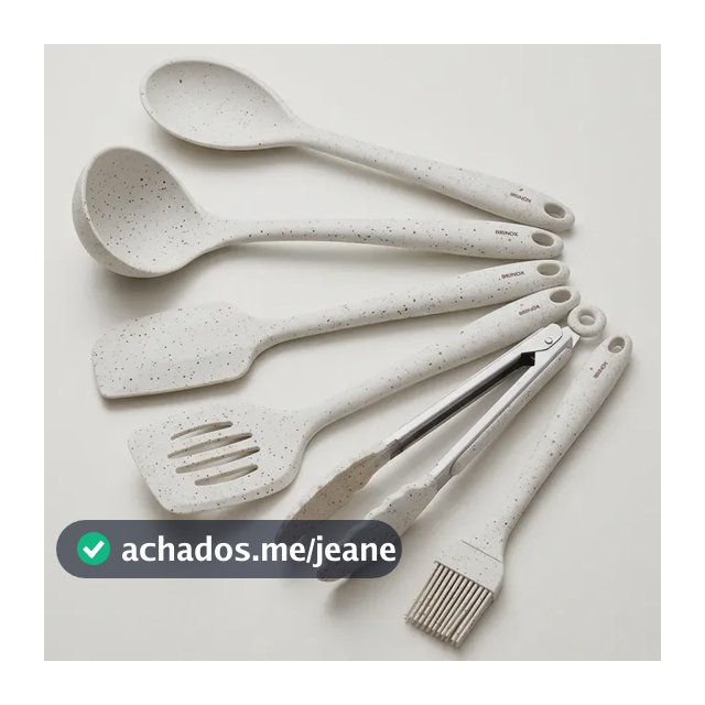 Kit Jogo Utensílios Silicone Brinox Cozinha Confeitaria 6pcs