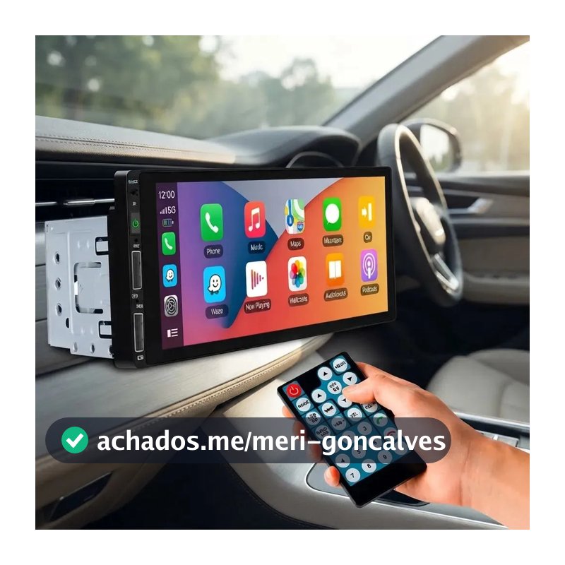 Central Multimídia 1DIN Duinb 6.86” CarPlay Android Auto Sem Fio
