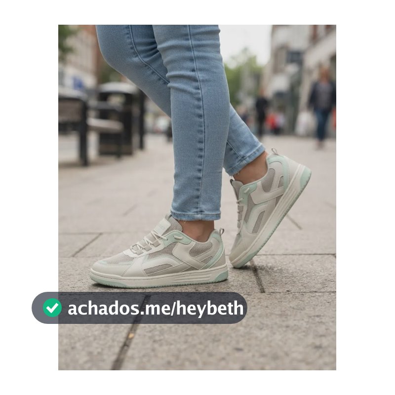 Tênis Casual Feminino Ramarim Original Extra Conforto Bege/verde 36 Br