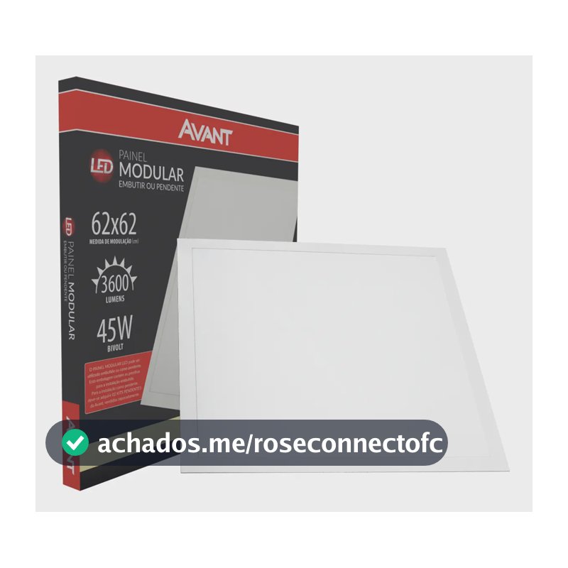 Painel Led Modular 62cm 45w 4000k Embutir Avant 147240871