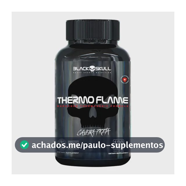 Cafeína Black Skull Caveira Preta Thermoflame em tabletes Sem sabor de 120 un