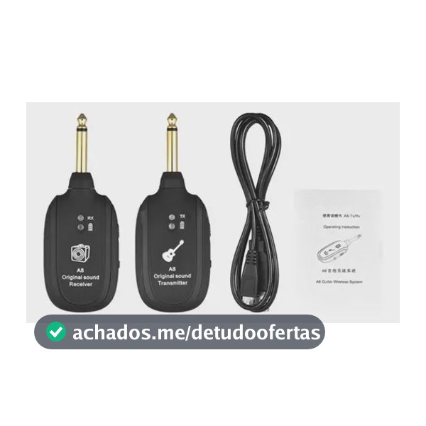 Transmissor Receptor P10 Sem Fio Para Guitarra Baixo Violão A8 Uhf Transmiter