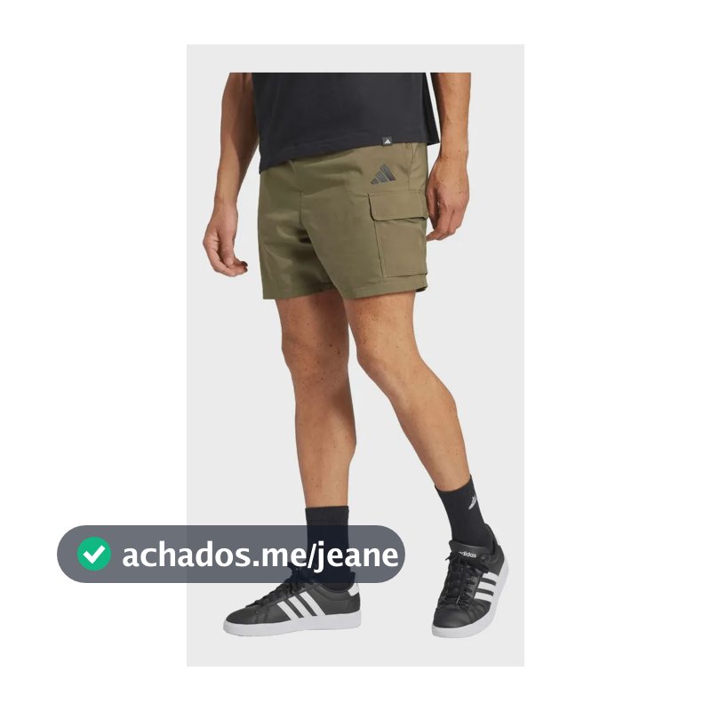 Shorts Masculino Essentials Small Logo Cargo Chelsea adidas Verde Lisa P