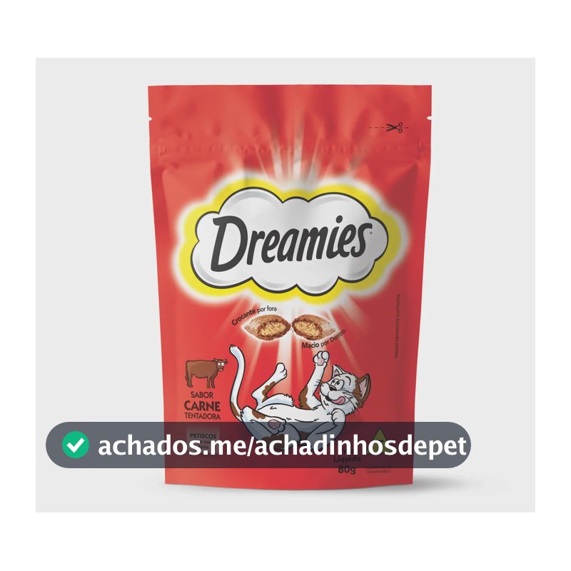 Petisco Dreamies Carne Gatos Adultos 80g