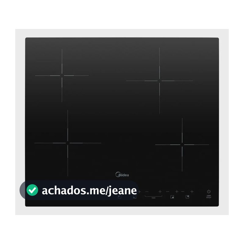 Cooktop 4 Bocas Elétrico Vitrocerâmico Midea Preto