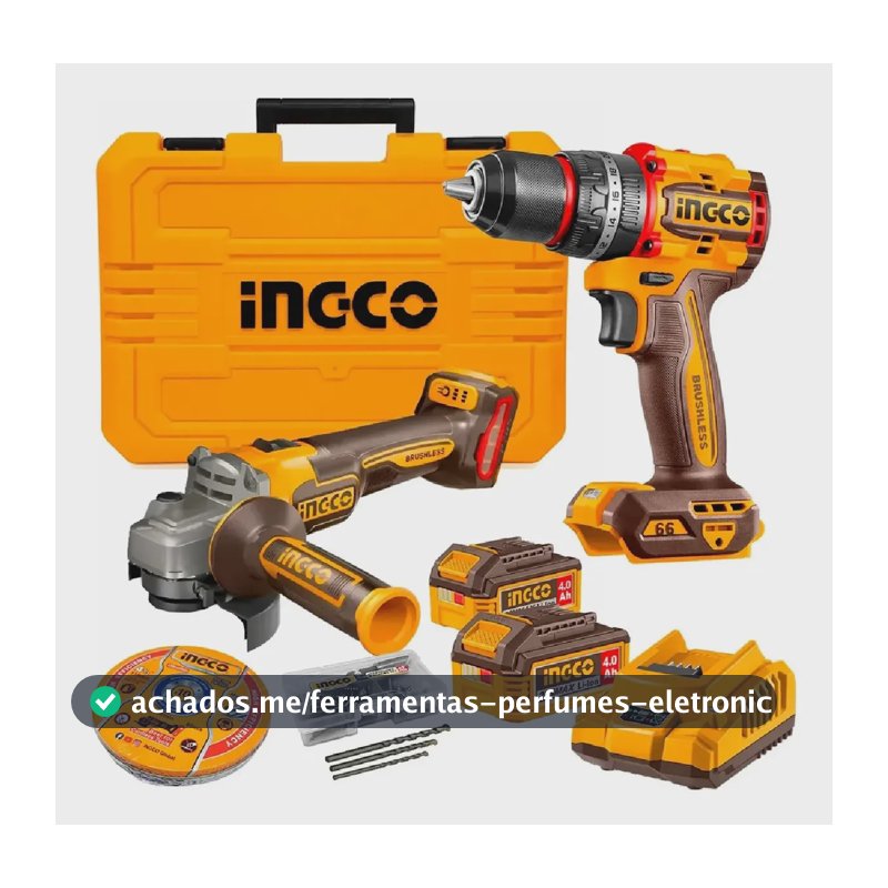 Kit Parafusadeira Furadeira Esmerilhadeira Ckli20256-9 Ingco