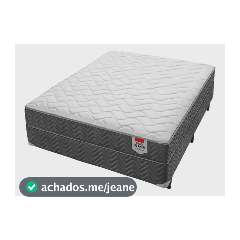 Conjunto Box Casal Molas Ensacadas Americanflex Duo Black 138x188x60cm