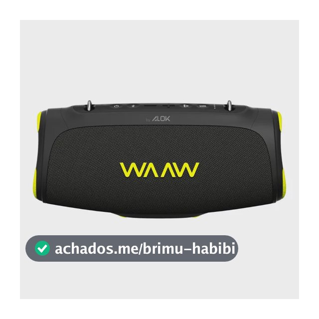 Caixa De Som Bluetooth Waaw By Alok Boom 110 Prova D'água Preto 127/220v