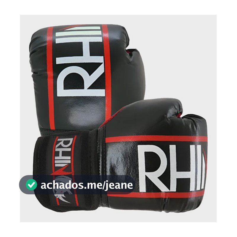 Luva De Boxe Muay Thai Kickboxing Treino Box Infantil Rhino 6oz Preto