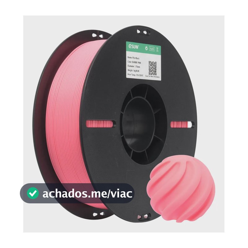 Filamento Pla Esun Para Impressora 3d - Cor Rosa Bebe Rosa Bebê